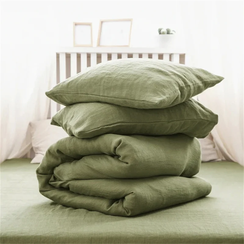 

Soft Natural Linen Duvet Cover 240x260 Queen King Size Elastic Fitted Sheet Bed Cover Flat Sheet Pillowcases Sold Separately