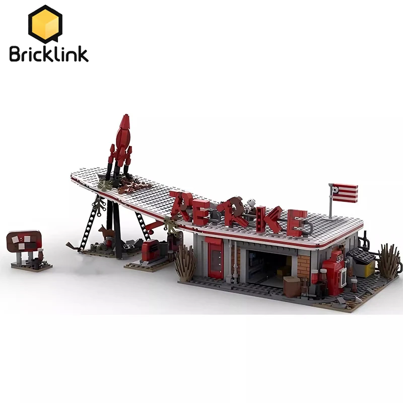 Конструктор Bricklink MOC Ideas Game Fallout 4 Red Rocket Truck Stop City House архитектурные наборы детские