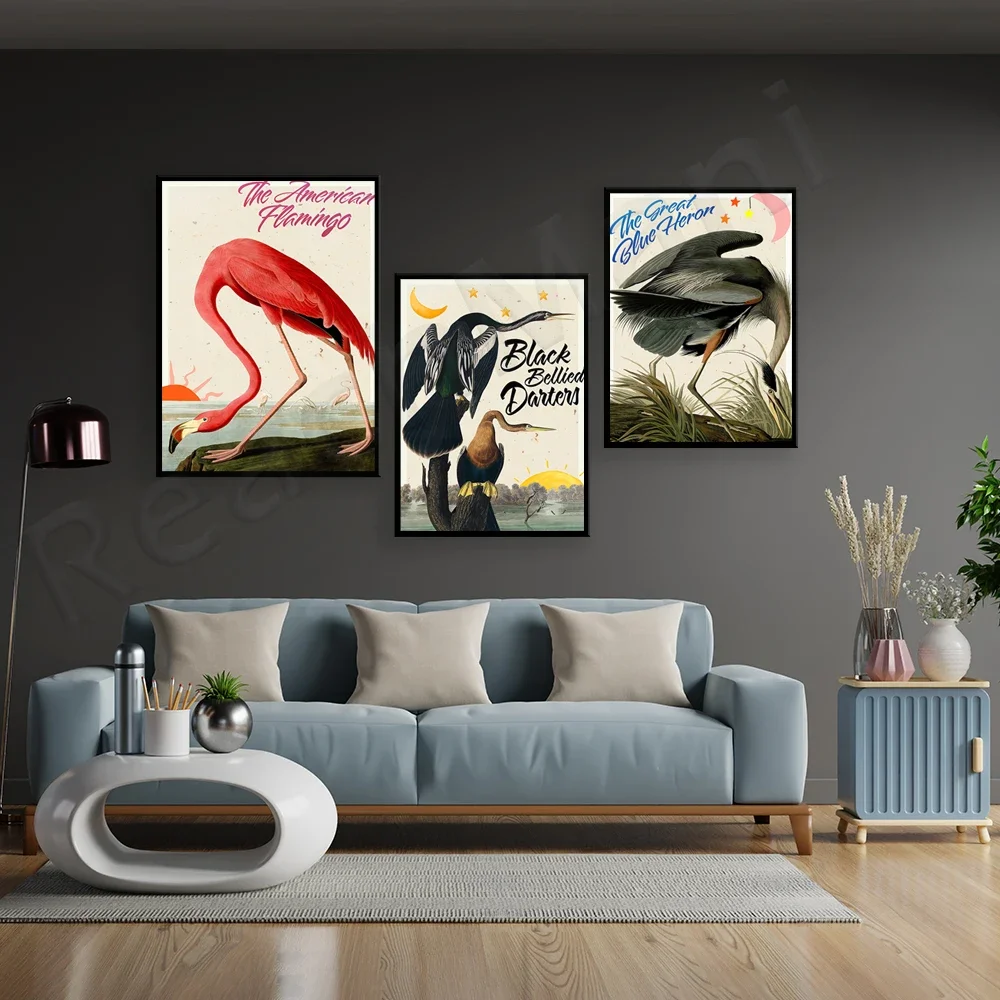 Французский Адольфэн Мило постер винтажная картина на холсте с птицей настенное