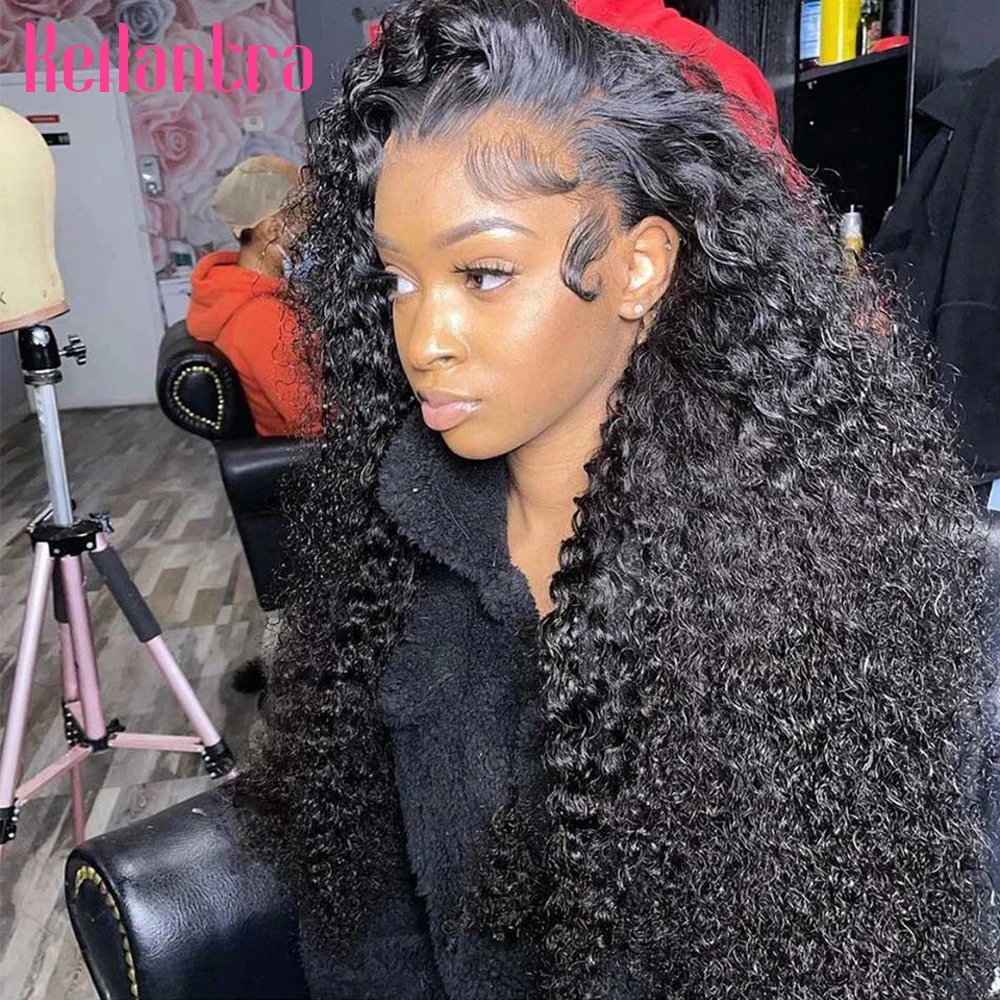 HD Transparent Deep Wave Lace Frontal Wig Curly Lace Front Human Hair Wigs For Women Wet And Wavy T Part Brazilian Deep Wave Wig