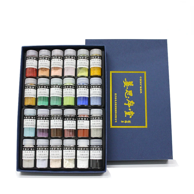 Tanie 12/24 Kolor Tradycyjne Chińskie Malarstwo Pigment Zestaw Stały Kamień Naturalny Kolor Pigment Mineralny 5g Butelkowanych Dostaw Sztuki Ceny 12/24 Kolor Tradycyjne Chińskie Malarstwo Pigment Zestaw Stały Kamień Naturalny Kolor Pigment Mineralny 5g Butelkowanych Dostaw Sztuki