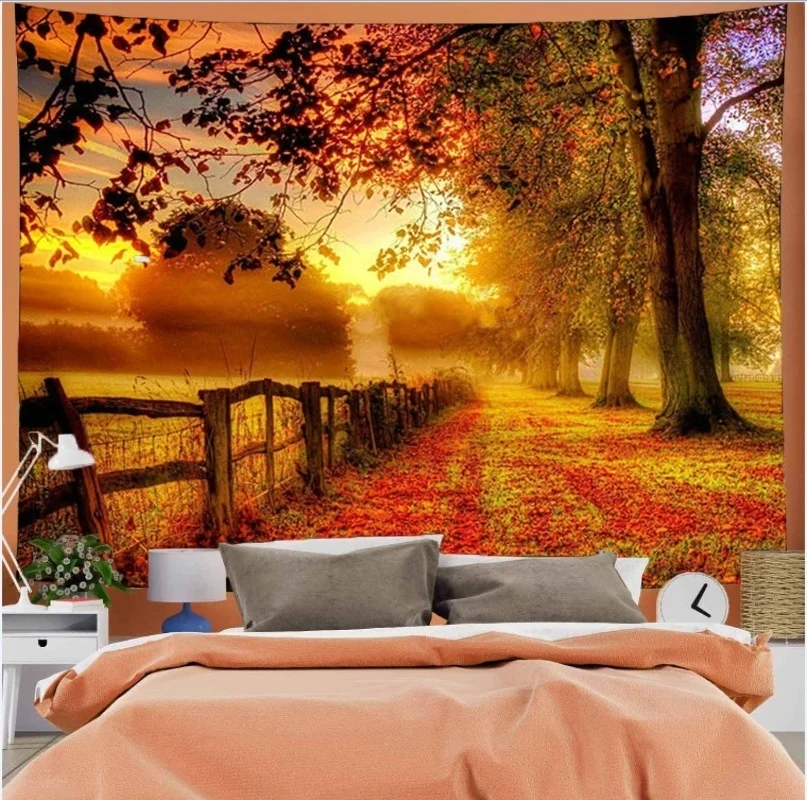 

Лесной кленовый лист, красный Фотофон, ландшафт для декора комнаты, настенное одеяло, занавеска для спальни 95x7 3 см/150x10 0 см/150x130 см