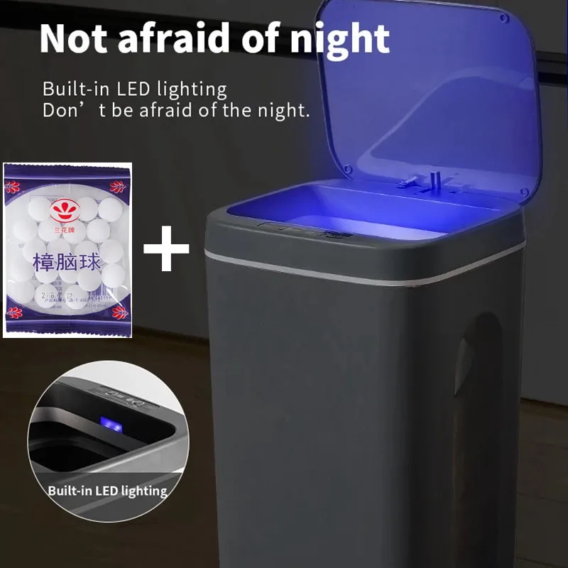 

Smart Induction Trash Can Automatic Intelligent Sensor Dustbin Electric for Kitchen Bathroom Bedroom Garbage Touch Trash Bin