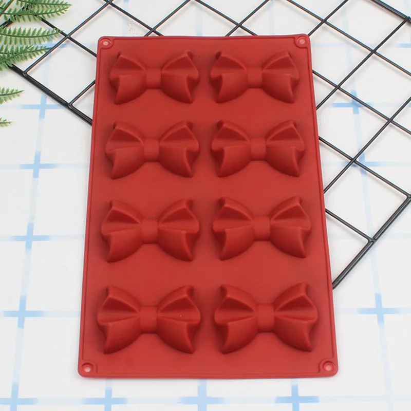 

Силиконовая форма для торта с 8 отверстиями и галстуком-бабочкой, французский десерт, искусственное мыло ручной работы, «сделай сам», форма ...