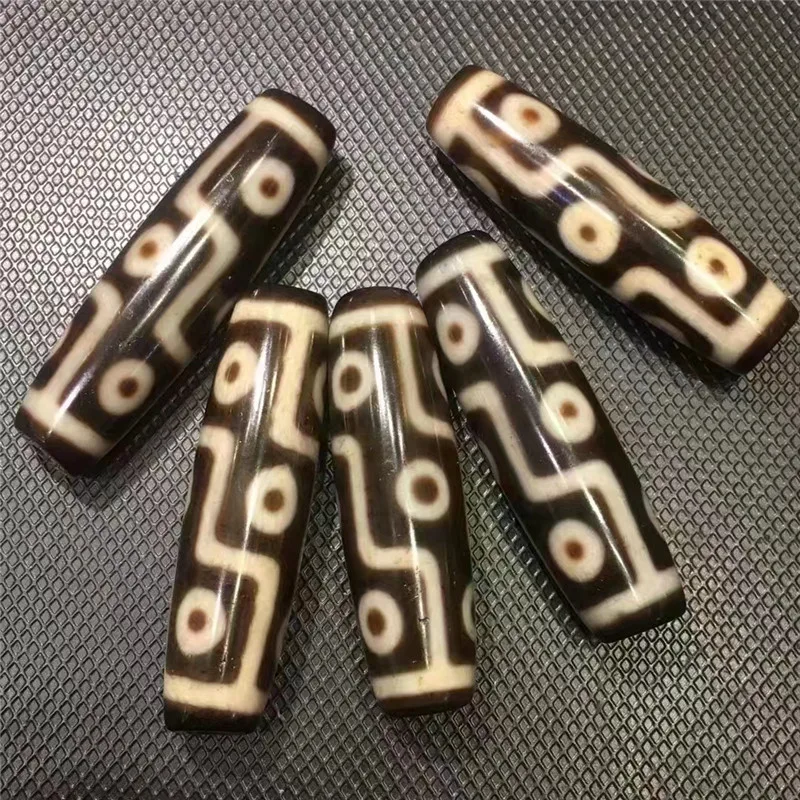 YB06 древний метод девять глаза бусины дзи 12*38 мм натуральный агат фэн-шуй амулет