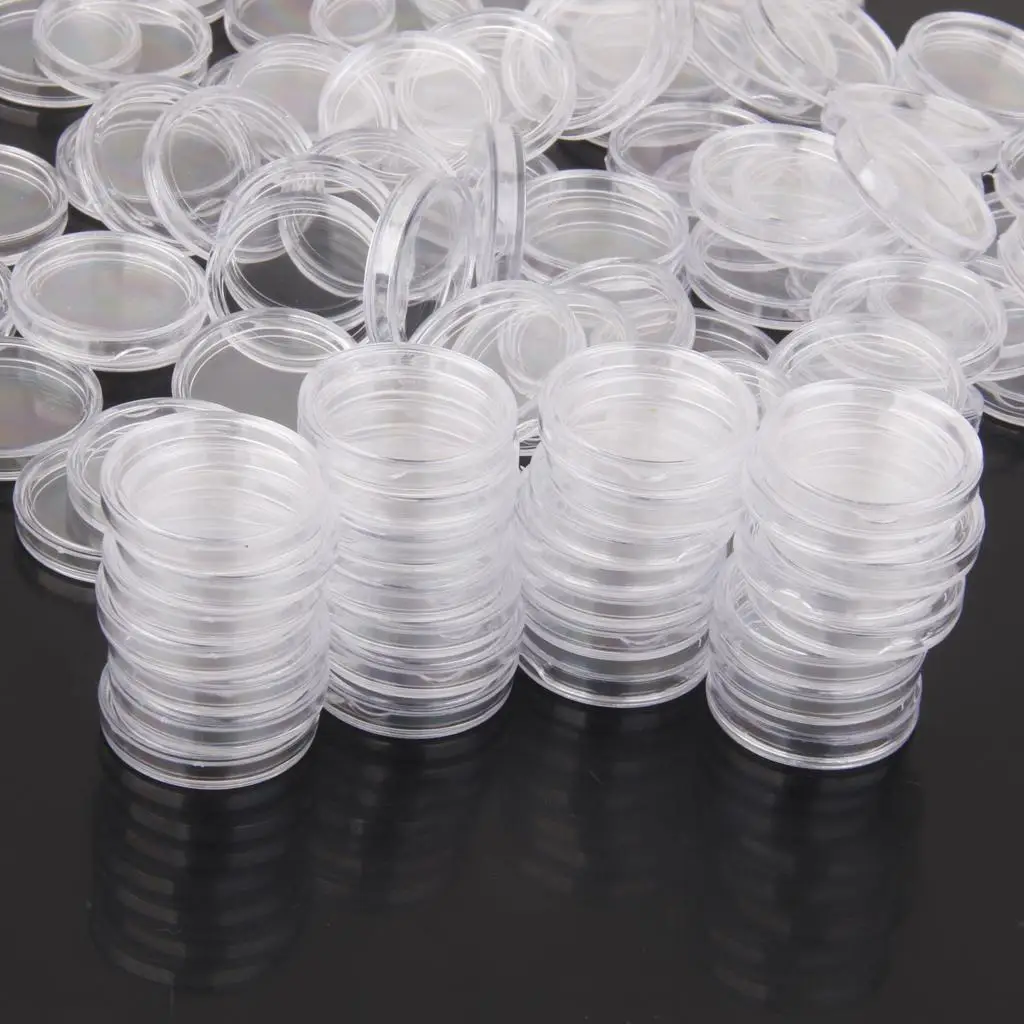 

100 Boxed Coin Capsules Coin Case Transparent Color