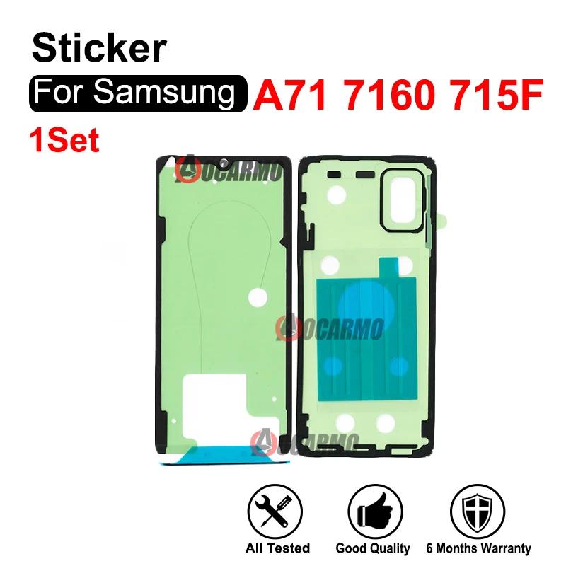 

Полный комплект наклеек для Samsung Galaxy A71 A715F A7160, сменный клей на переднюю и заднюю крышку ЖК-дисплея