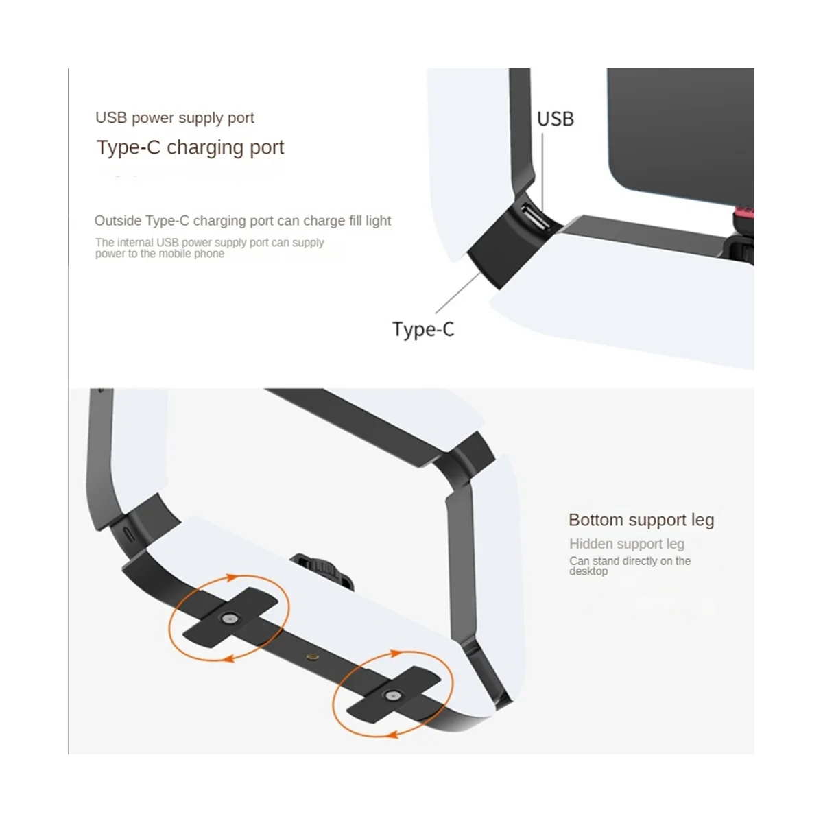 

Ulanzi 2245 U200 Light Wireless Remote Smartphone Video Rig LED Video Light 2-in-1 Ring Light Handheld Light with Bracket