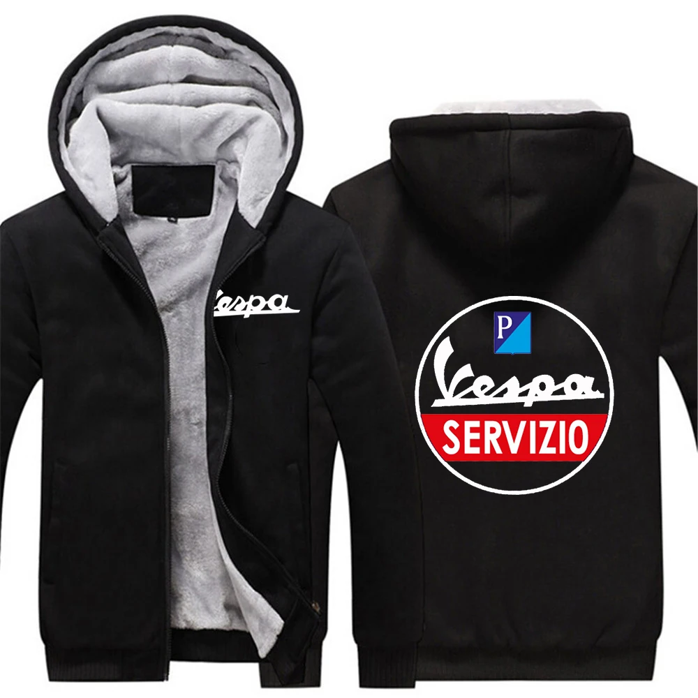 

Vespa Logo 2023 Spring and Autumn Printing Men's Sweatshirts Thicken Hoodies Zipper Jackets Hooded Classic Sweatshirts