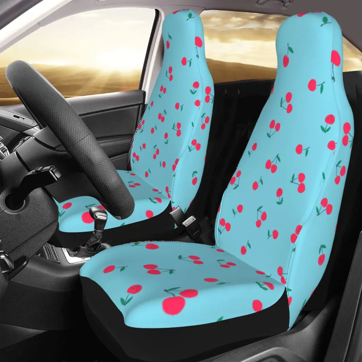 Cherry Fruit Cute Fashion Universal Car Seat Cover Four Seasons Travel Car Seats Covers Polyester Car Accessories