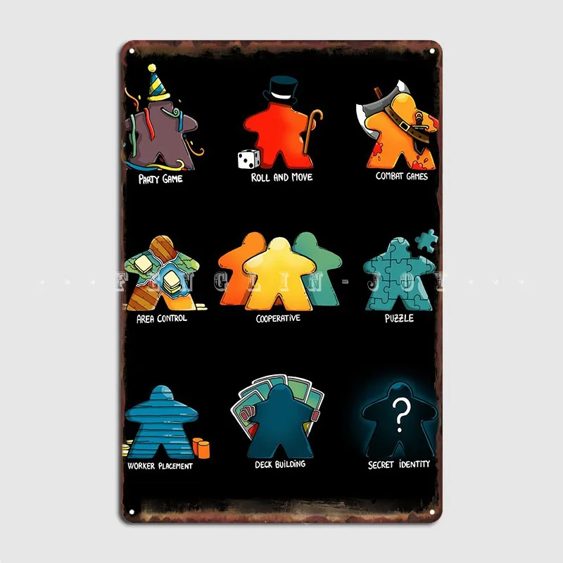 

Meeple Metal Sign Bar Cave Club Custom Wall Plaque Tin Sign Posters