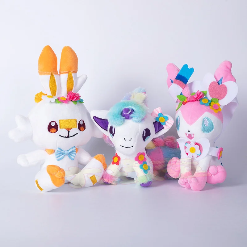 

Pokemon Anime Plush Scorbunny Ponyta Sylveon Nymphali Feelinara Cartoon Soft Stuffed Collection Toys For Children Christmas Gift
