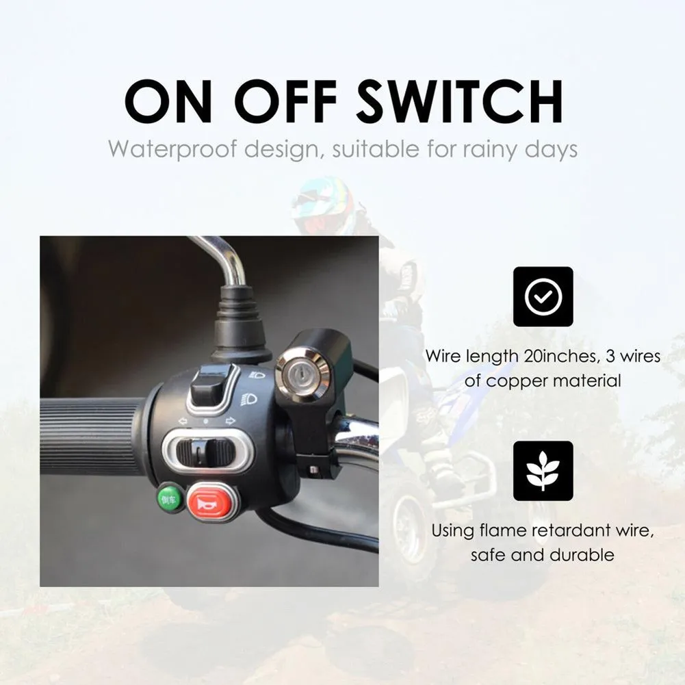 

22mm 1PCS Motorcycle Universal Modified Headlight Aluminum Alloy Power Supply Self-locking LED Spotlight Handle Switch