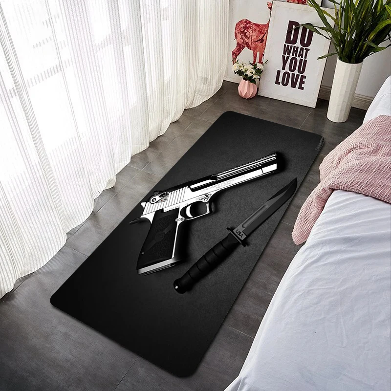 

Gun Foot Mat Sense of Reality 3D Bedroom Carpet for Kitchen Balcony Super Absorbent Bathroom Rug Doormat Entrance Door Room Mats