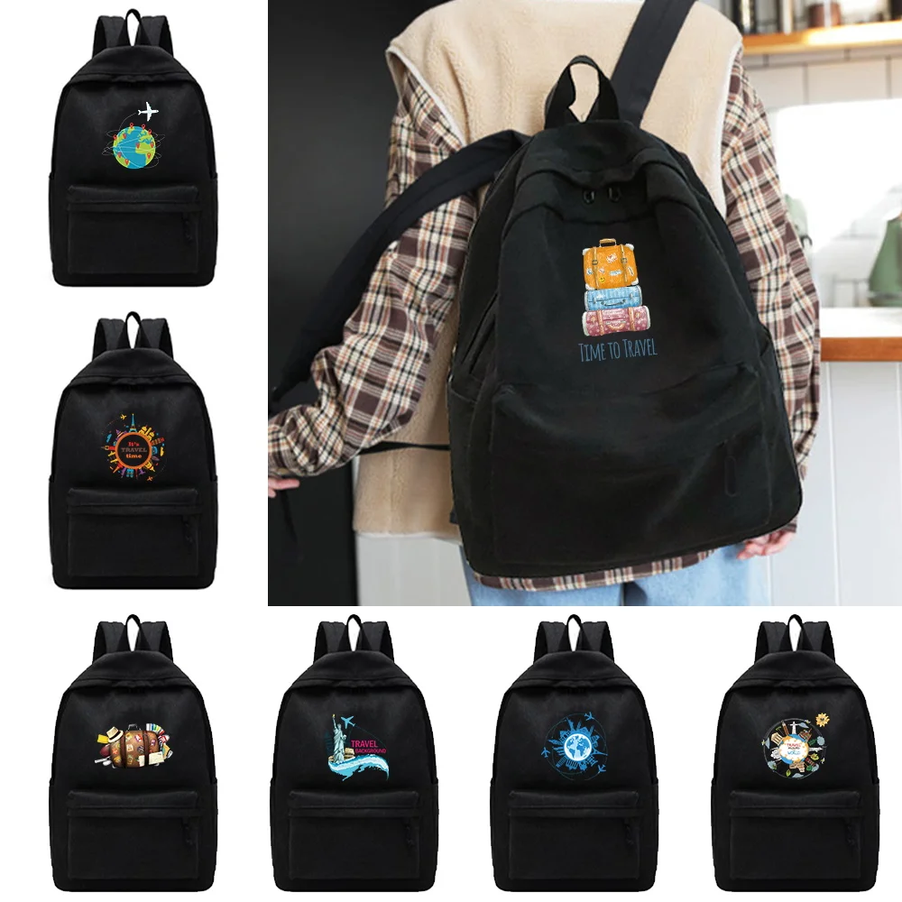 

Women's Fun Patterns Backpack Female Multi-pocket Casual Woman Travel Bag High Quality Schoolbag Teenage Girl Book Knapsack 2023