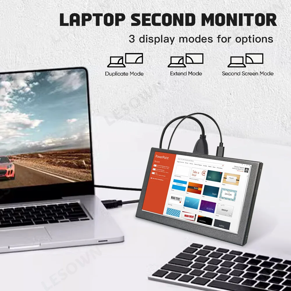 Фото Сенсорная панель LESOWN Mini 5 дюймов 800x480, внешний экран с креплением M2.5, алюминиевый корпус для платы Banana Pi №2