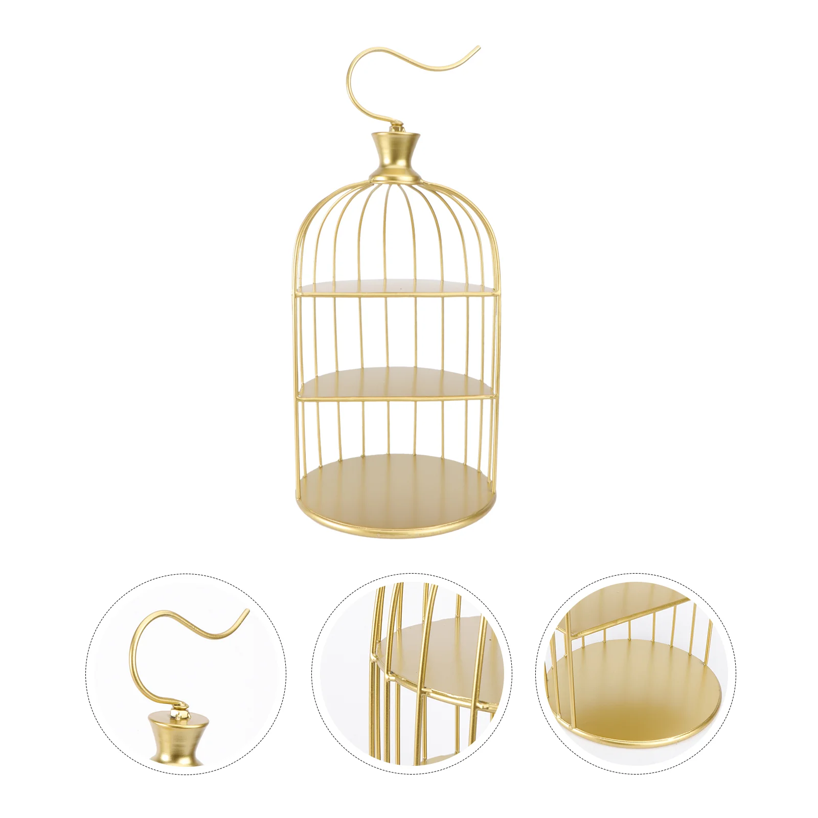 

Stand Cake Cupcake Display Dessert Tower Bird Cage Tray Wedding Tier Holder Serving 3 Jewelry Tiered Platter Vanity Table Metal