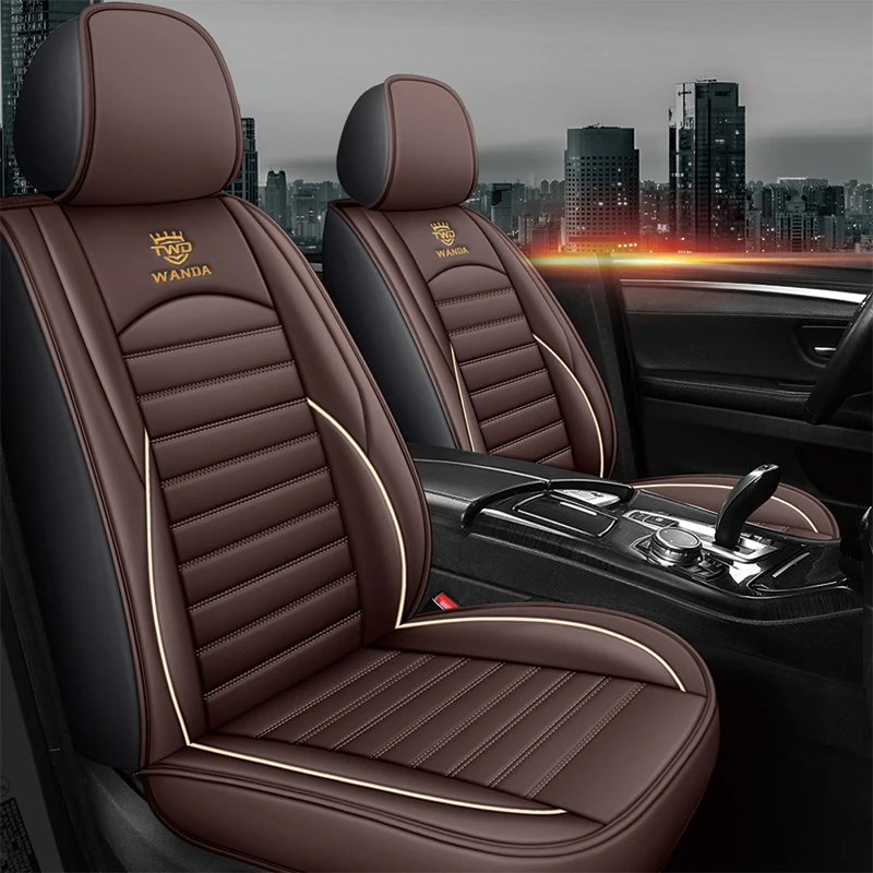 Высококачественный полноразмерный кожаный чехол на автомобильное сиденье для