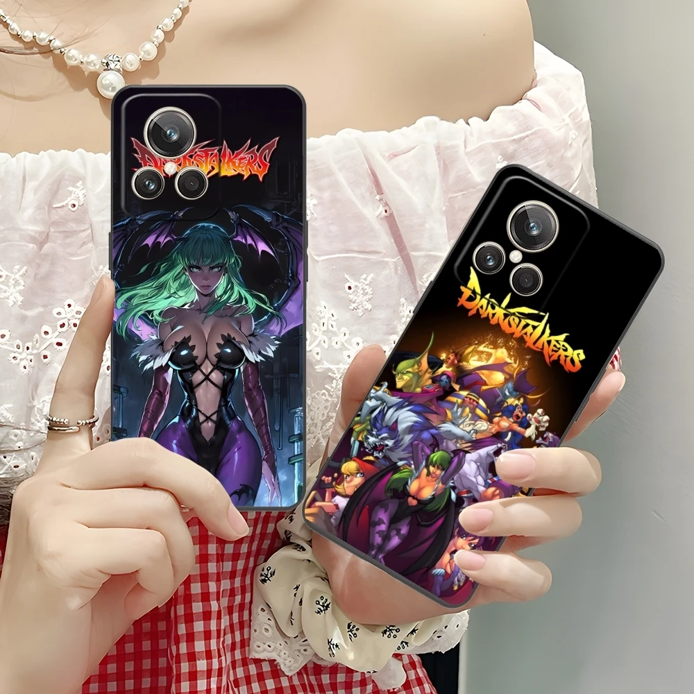 Darkstalkers Morrigan Mobile Cell Phone Case for Realme GT 2 9i 8i 7i Pro X50 X2 C35 C21 C20 C11 C3 Black Soft Cover Shell