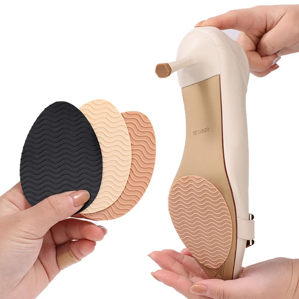 Non-Slip Wear-Resistant Shoes Mat Stickers Self-Adhesive Sole Protector High Heels Forefoot Sticker Silicone Rubber Soles Pads