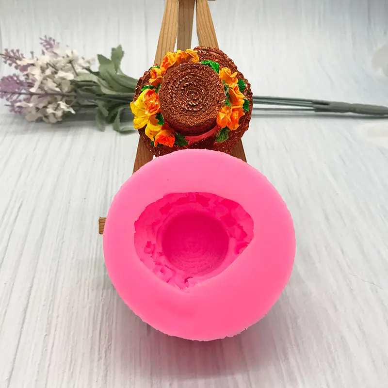 

3D Flowers and Plants Hat Women's Hat Silicone Mold Cake Decoration Tipping Sugar Baking Tool diy Ocean Beach Style Soap Mold