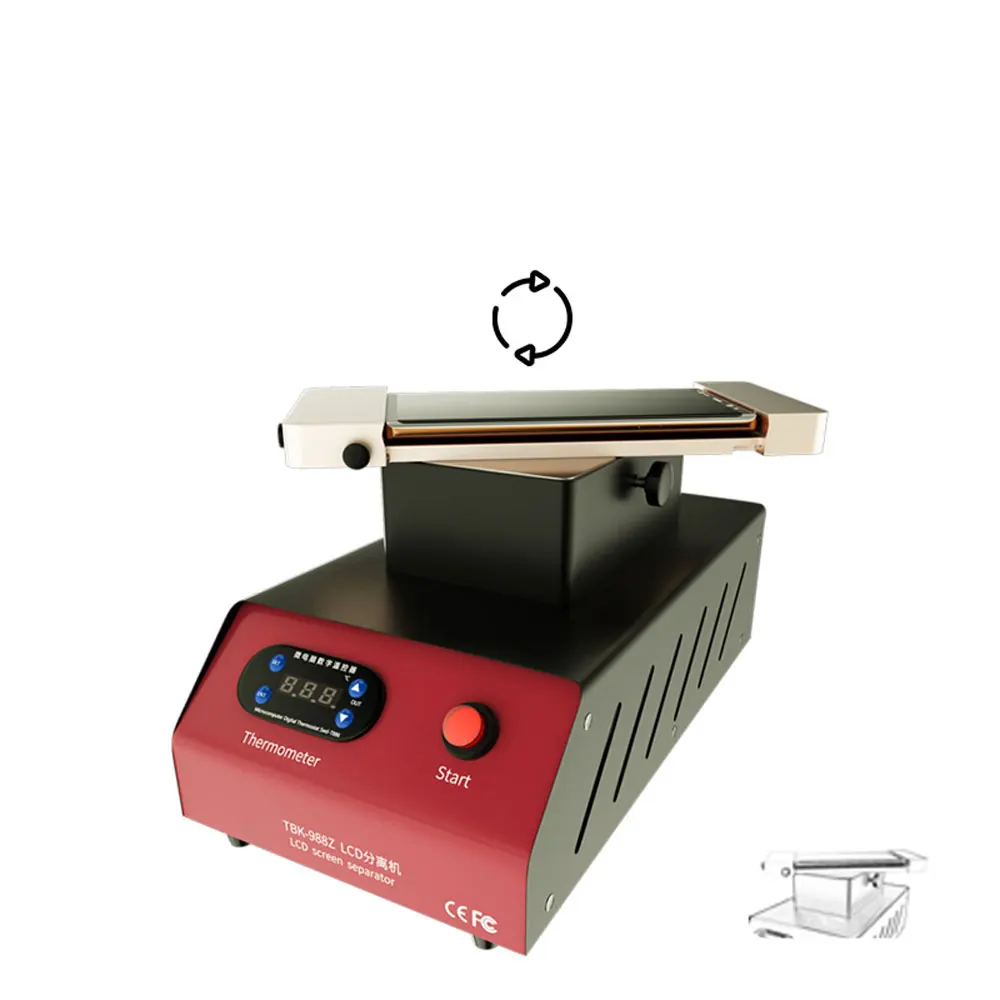 7 inch LCD Separator Machine 988Z Rotation Heating Plate Edge Screen Middle Frame Glue Removal Cleaning Built-In 2 Pumps