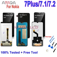 6 55 for nokia 7plus 7 1 7 2 lcd display touch screen digitizer assembly replacement for lcd touch