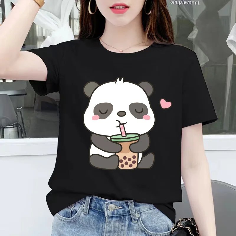 Новинка футболка Kawaii с принтом панды футболки рисунком влюбленной парный образ