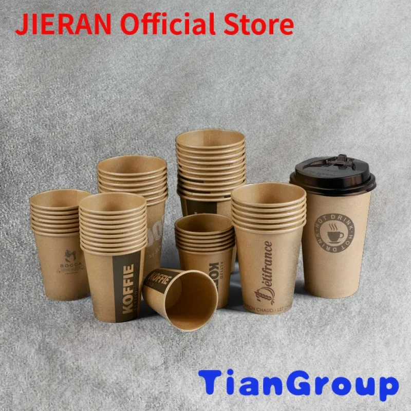 

Custom logo eco friendly takeaway insulated disposable to go 12oz 16oz 22oz hot coffee paper cups with lids