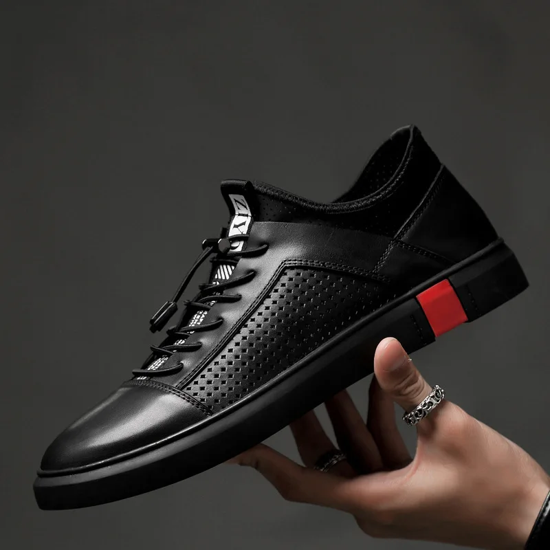 

Men Genuine Leather Oxfords Shoes Luxury Brand Italian Style Male Footwear Shoes for Men Breathable Flat Lace-Up Shoes Big Size