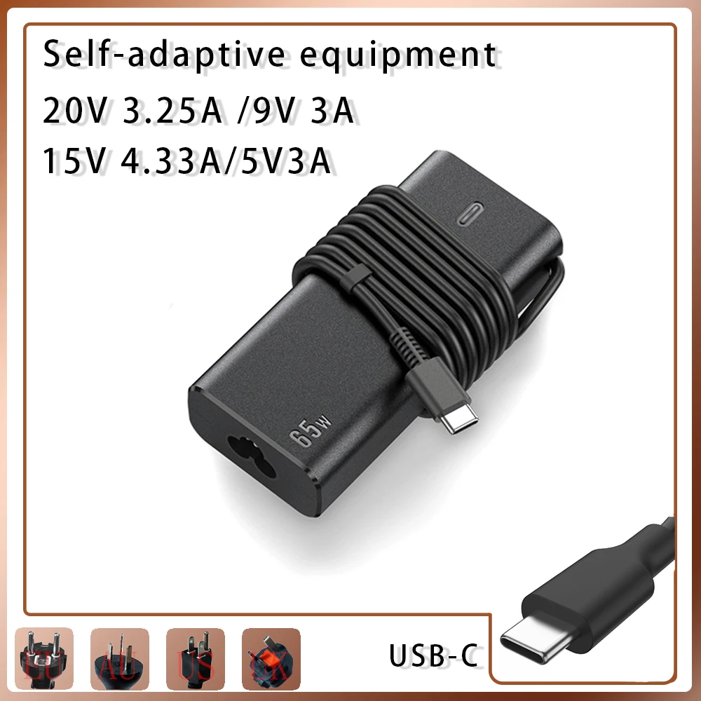 

USB-адаптер переменного тока 65 Вт type-C PD для Dell Latitude 5290 5290 7285 7389 Thunderbolt3 20 в 7390 А, зарядное устройство, источник питания