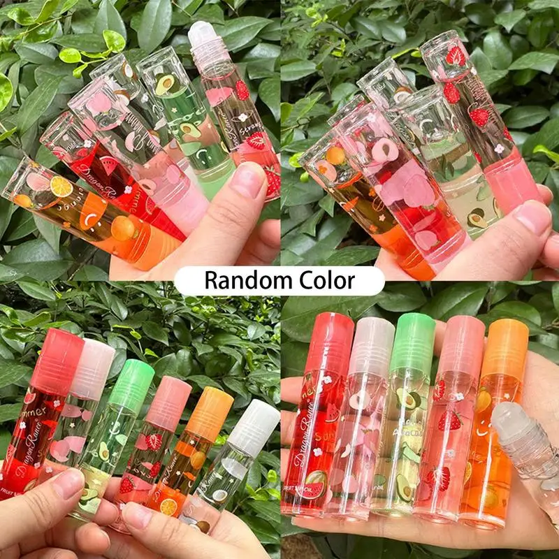 Новинка 2023 фруктовый роликовый бальзам для губ праймер макияжа увлажняющее