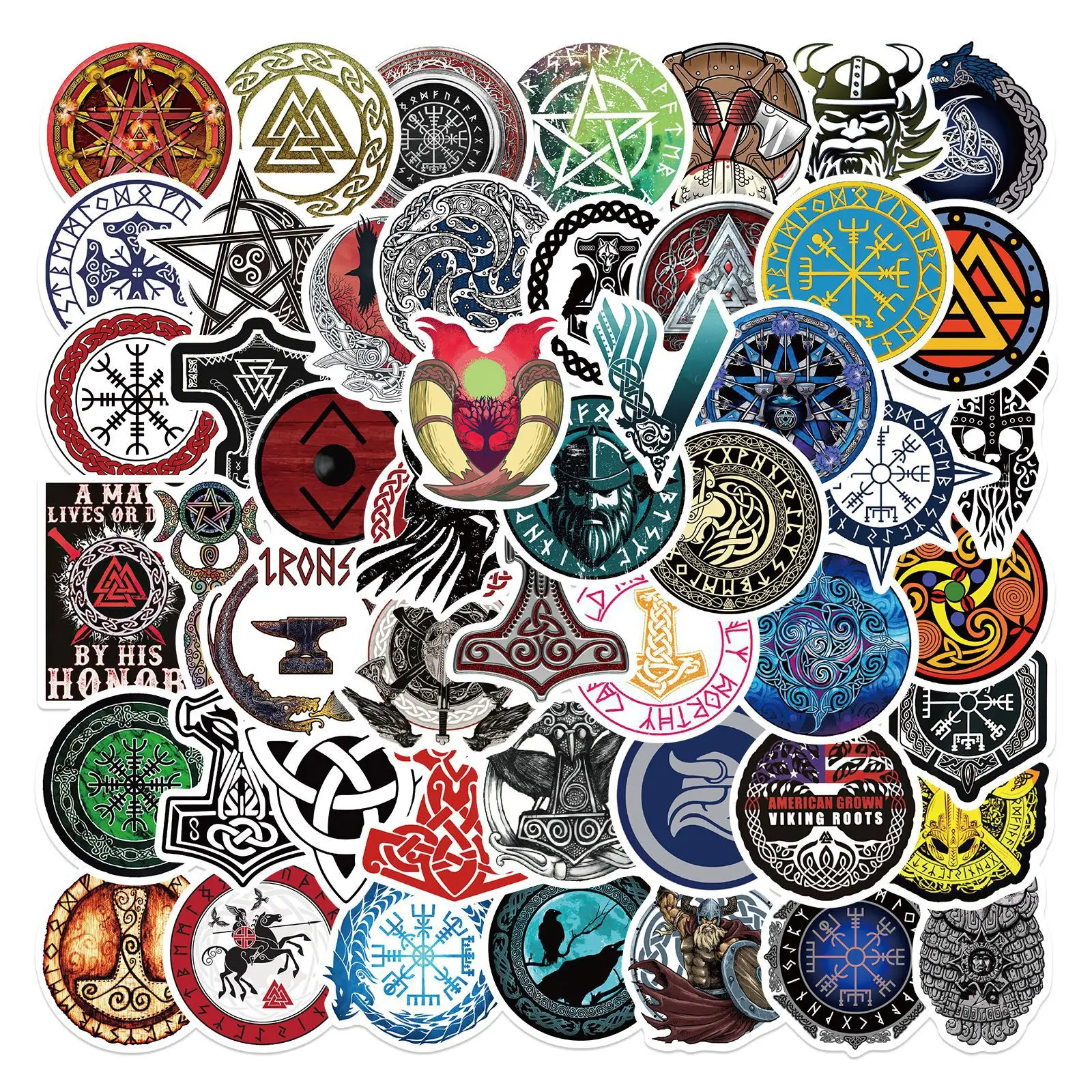 

10/30/50Pcs Viking Mysterious Totem Stickers Decals DIY Waterproof Guitar Phone Laptop Skateboard Luggage Car Sticker Kids Toy