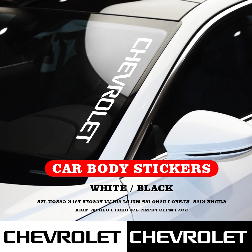 

Car Big Letter Sticker Decoration Decals Front Rear Windshield Sticker For Chevrolet Captiva Colorado Cruze Spark Malibu Trax SS