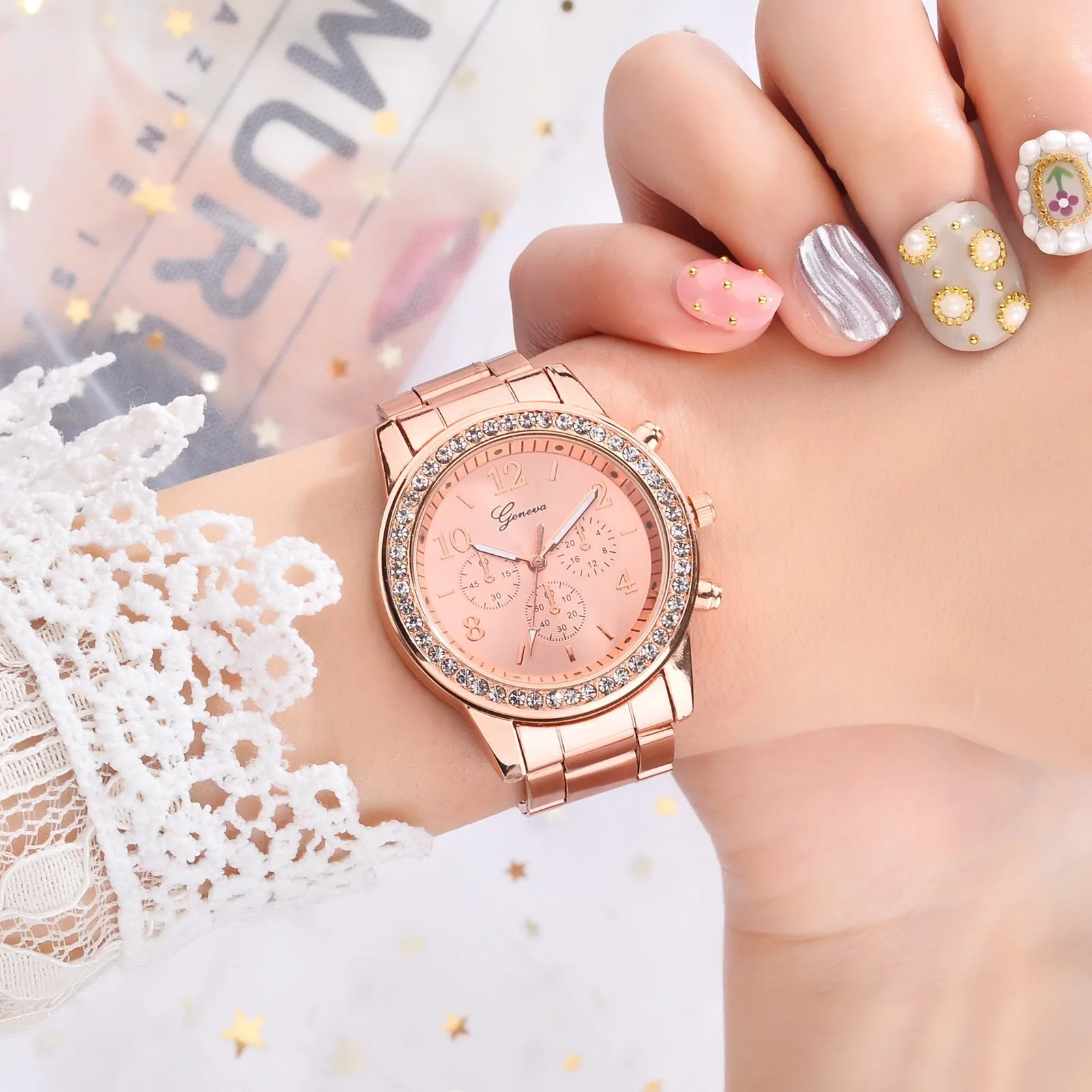 Роскошные женские часы Стразы со стразами цифровые наручные Montre Femme Strass 2022 -