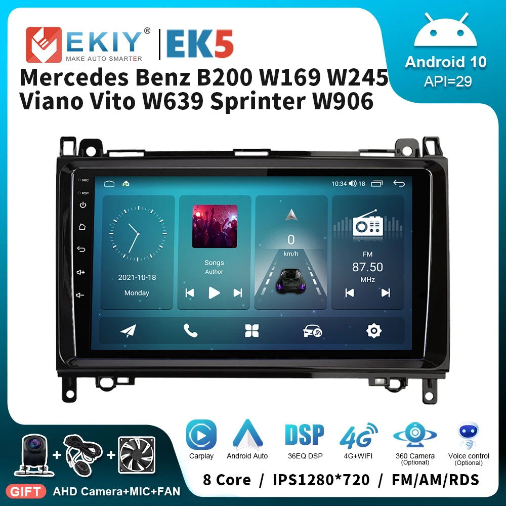 

EKIY EK5 Android Car Radio For Mercedes Benz B200 W169 W245 Viano Vito W639 Sprinter W906 Auto Carplay 2 Din DSP Stereo GPS Navi