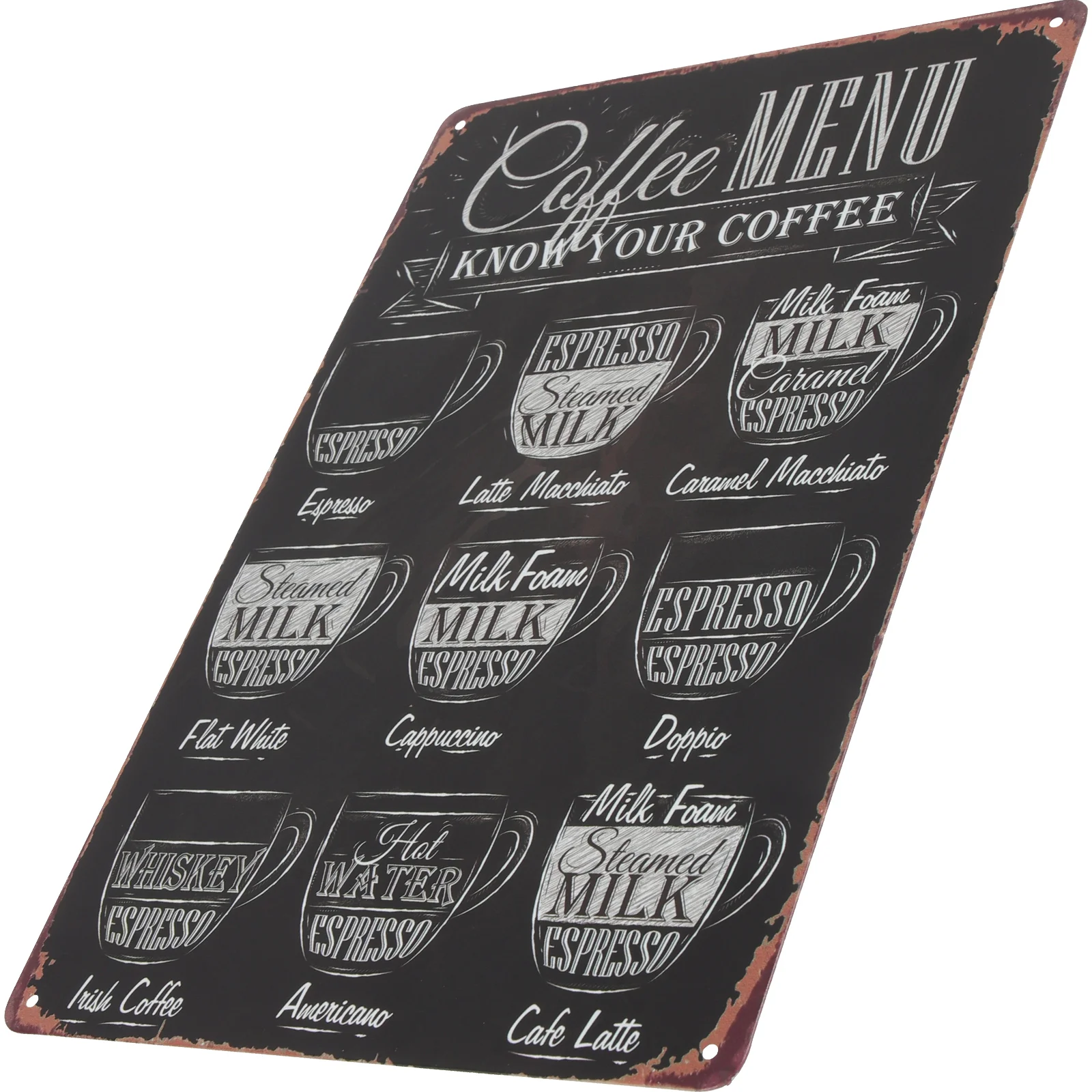 

Coffee Sign Poster Bar Tin Menu Wall Metal Decor Signs Vintage Retro Cafe Accessories Board Plaque Picture Pub Your Know