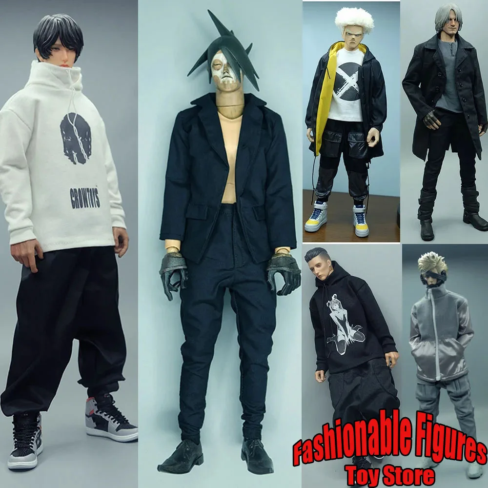 

1/6 Male Solider Jacket Hoodie Long Sleeves Pullover Casual Streetwear Hip Hop Hooded Coats For 12Inch Action Figure Body