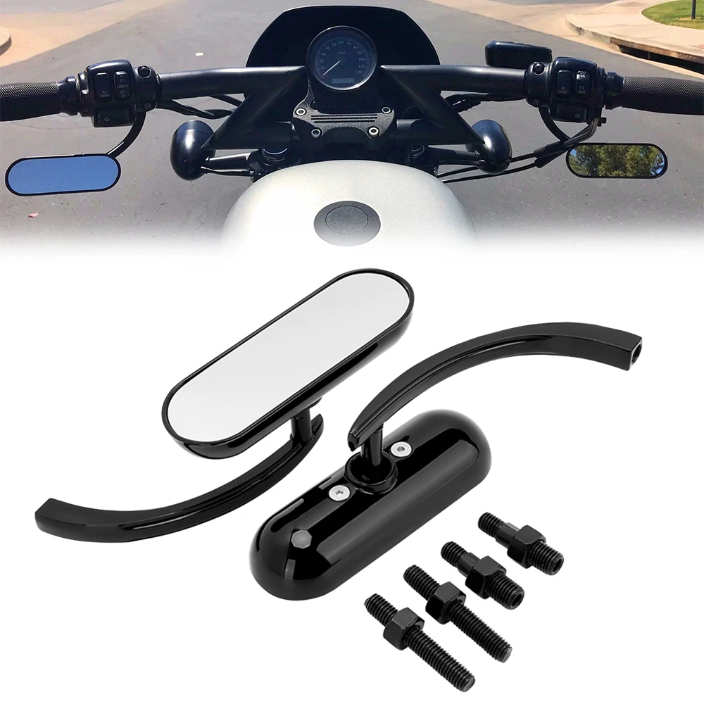 Мотоциклетное 8 мм 10 мини-овальное зеркало заднего вида боковые зеркала черные