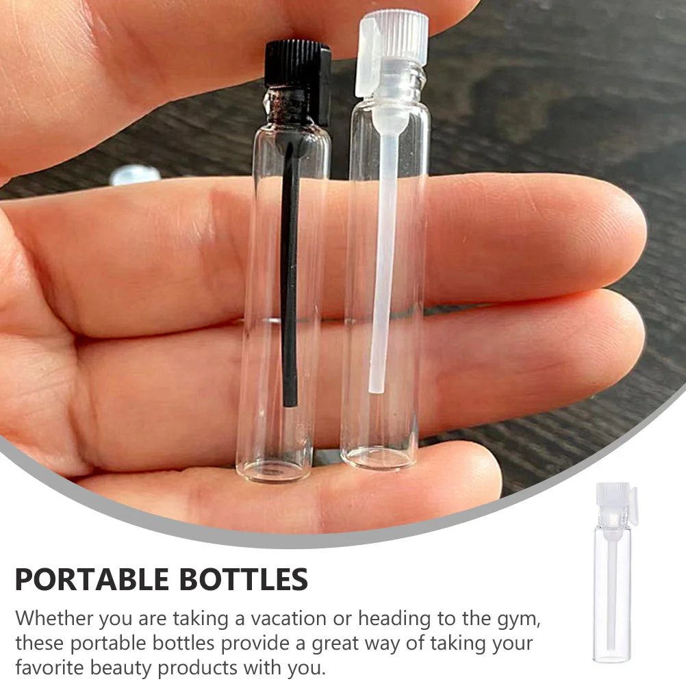 

Bottles Perfume Sample Clear Vials Mini Bottle Empty Refillable Vial Tubes Lids Test Liquid Oil Essential Aromatherapy Storage