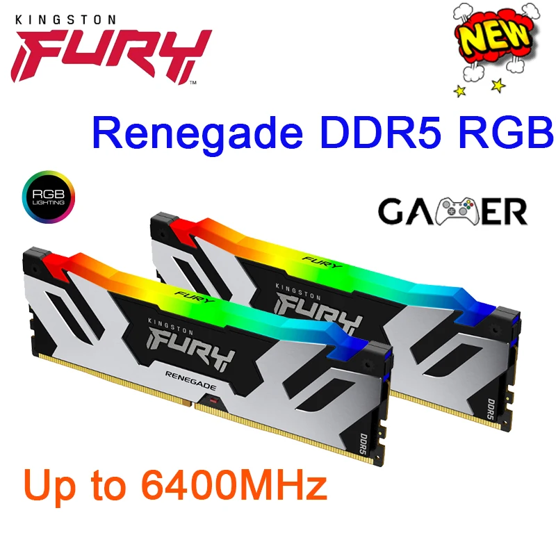 

LGA 1700 Kingston FURY Renegade DDR5 RGB Module 16GB 2pcsX16GB 6000MHz 6400MHz RAM D5 PC Desktop Mainboard GAMING Memory NEW