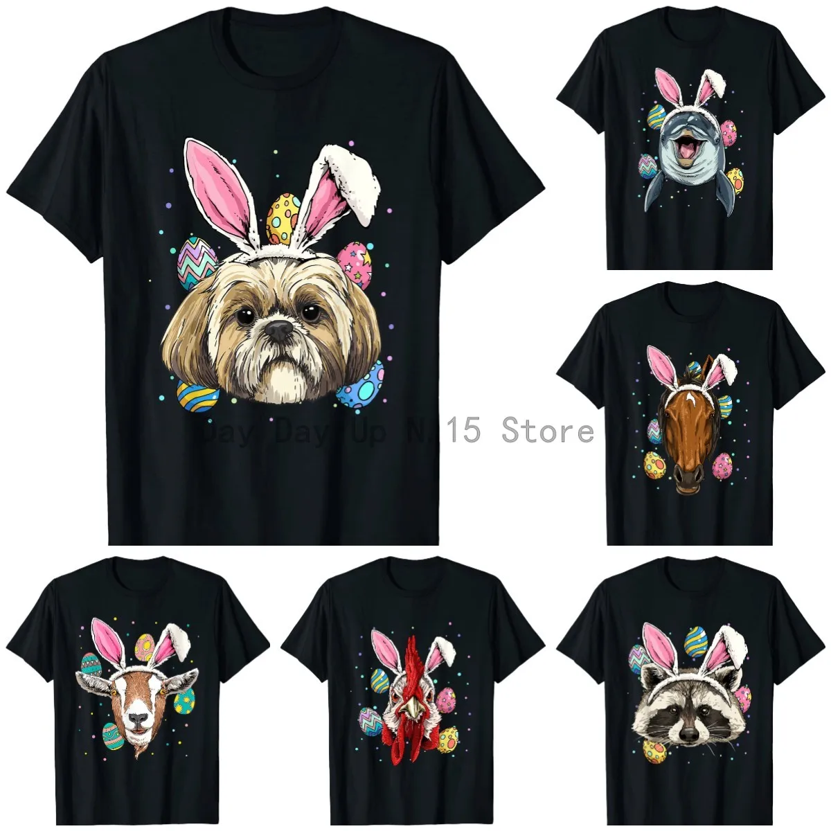 

Shih Tzu Пасхальный кролик собака Владелец животных заводчик животных влюбленная футболка