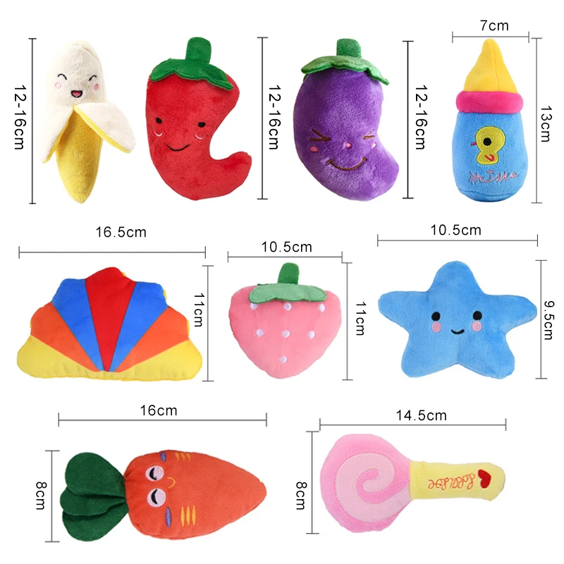 Игрушки для собак Pet Puppy Cat Скрипучие плюшевые игрушки Пончики Фруктовое