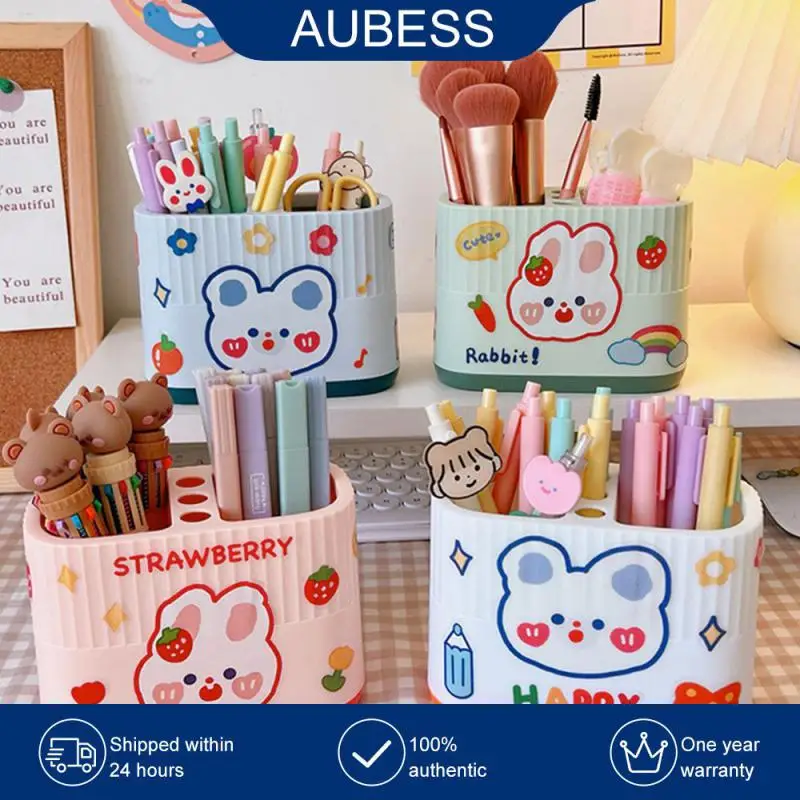 

High-capacity Originality Pen Container Double Grid Design Double Grid Pencil Case Classified Storage Double Grid Pen Holder