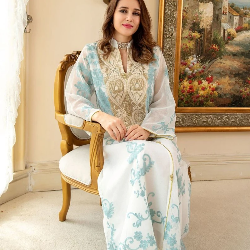 

Рамадан Abayas для женщин Дубай 2022 мусульманская Мода Jalabiya платье женское Caftan Marocain вечернее платье Кафтан Исламская одежда