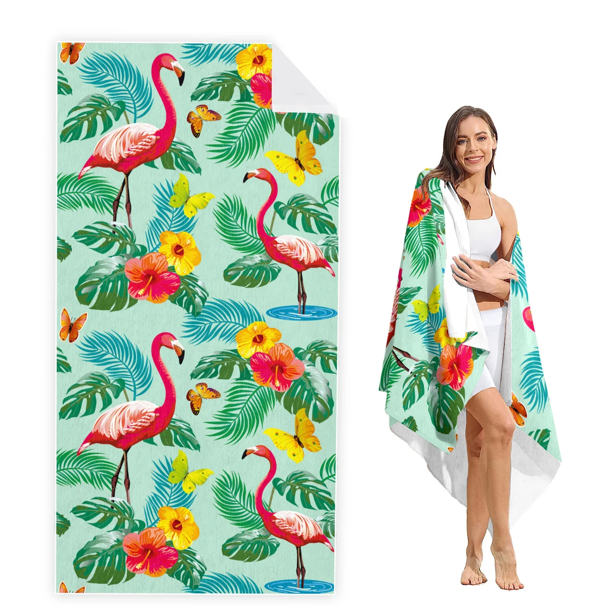 Пламенное пляжное полотенце большого размера очень Впитывающее из микрофибры