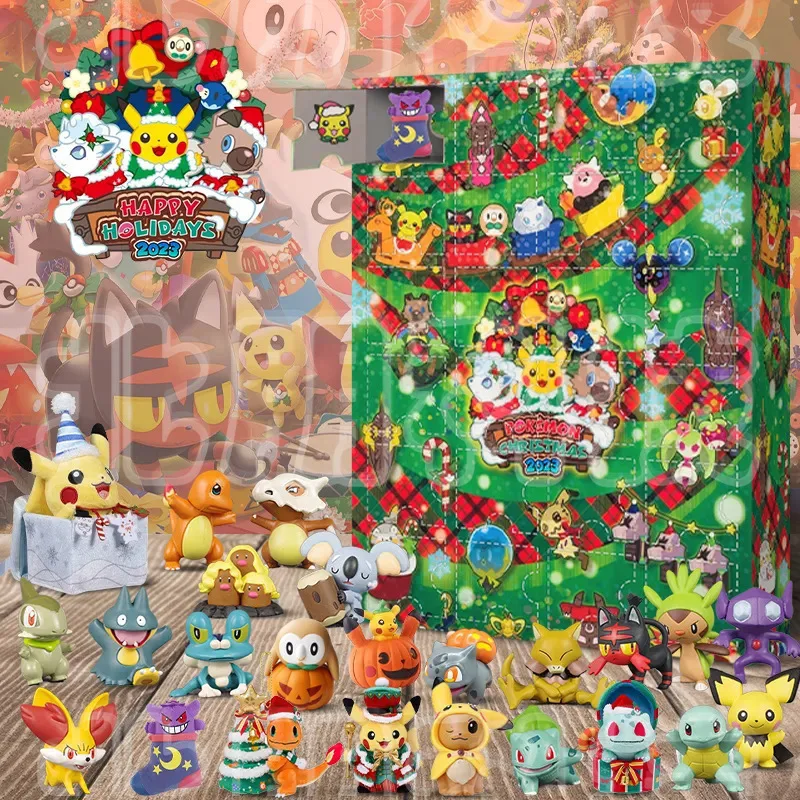 

24pcs/set Pokemon Figures Christmas 2022 Advent Calendar Box Figure Kawaii Pikachu Anime Figure Children Toys Pokemon Gift Box