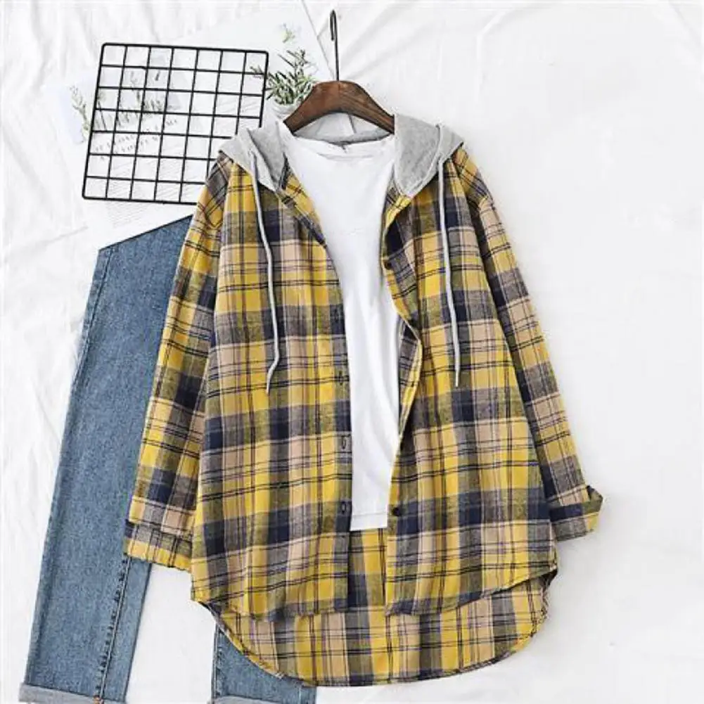 

Stylish Spring Jacket Cardigan Loose Shirt Women Buttons Fall Jacket Fall Jacket Drawstring