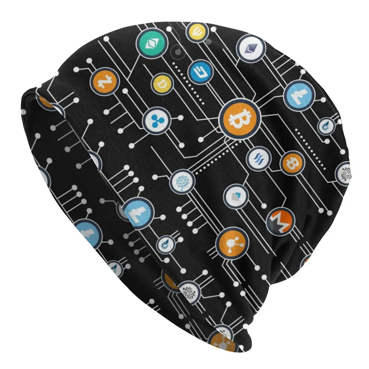 

Cryptocurrency Bitcoin Altcoin Blockchain Logo Slouchy Beanie Hat Ethereum Hippie Knitting Skullies Beanies Cap for Outdoor Ski