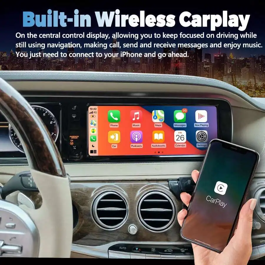 Автомобильный мультимедийный плеер Android для Mercedes S class W221 W222 2005-2013 8 + 128 ГБ ОЗУ WIFI 4G SIM BT GPS Navi Радио AppleCarplay (art.: 3920cfbdd040b) - 3920cfbdd040b